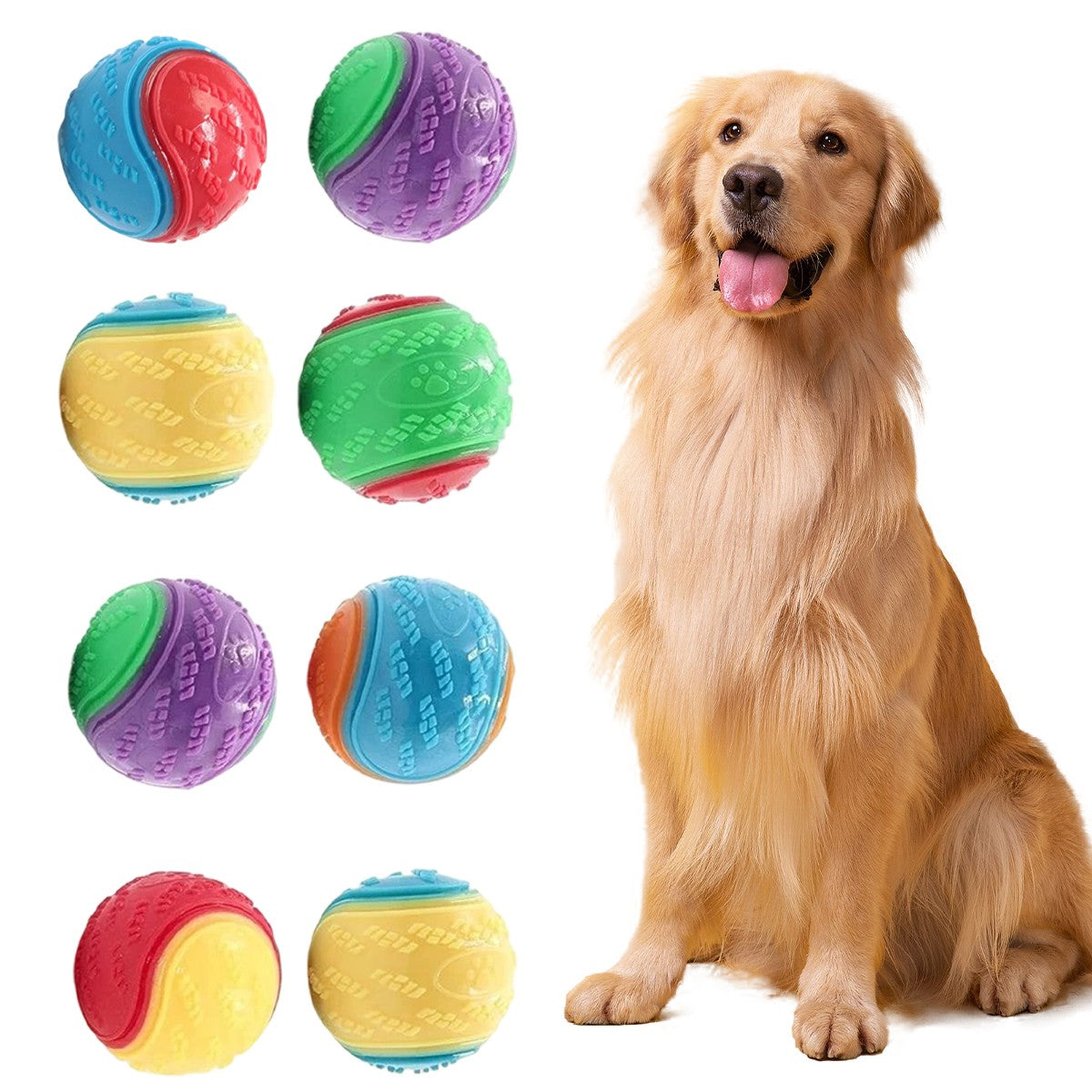 Quietschbälle für Hunde, 8er-Set