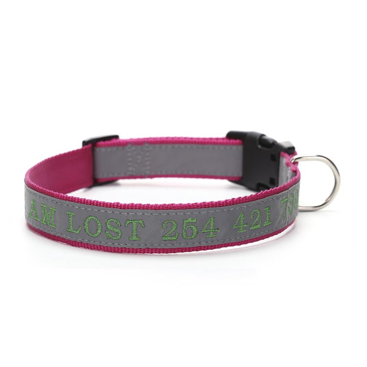 Halsband mit gesticktem Namen und Telefonnummer