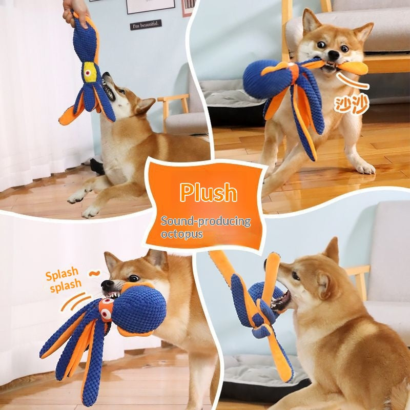 Plüsch-Krake mit Quietscher für kleine Hunde