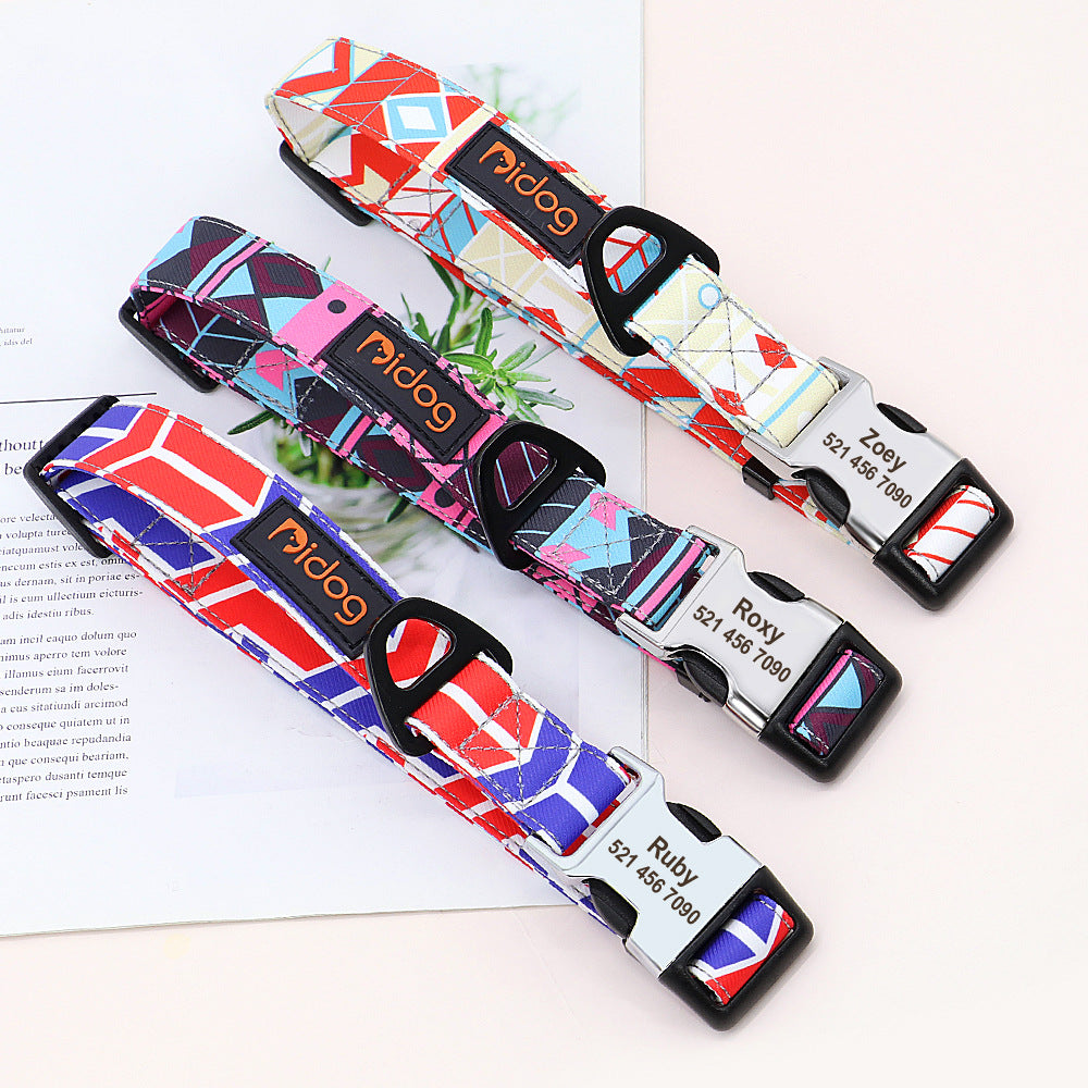 Nylonhalsband mit Namensschild